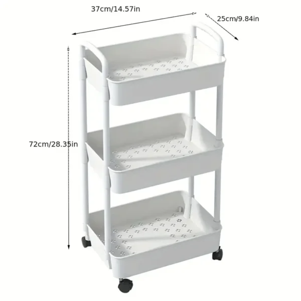 CARRITO  ORGANIZADOR 3 NIVELES BLANCO PLASTICO - Imagen 3