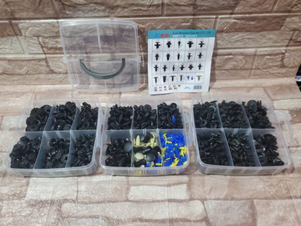 CAJA 650 CLIPS BROCHE RETENCION LATA PLASTICO - Imagen 2