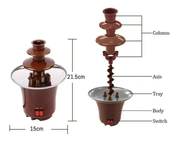 Mini Fuente 3 pisos Electrica de Chocolate - Imagen 5