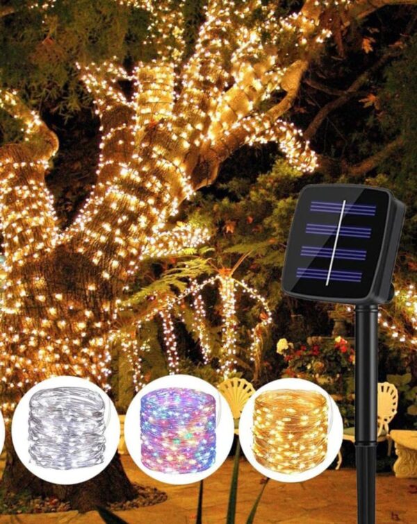 LUCES SOLARES DE HADAS DE NAVIDAD 12 METROS  DE 100 LED