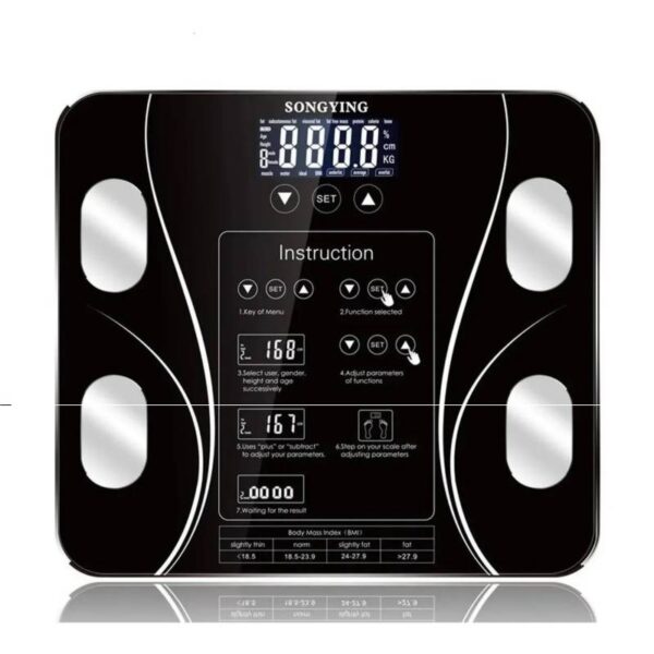 BALANZA DIGITAL CON BLUETOOTH NEGRA