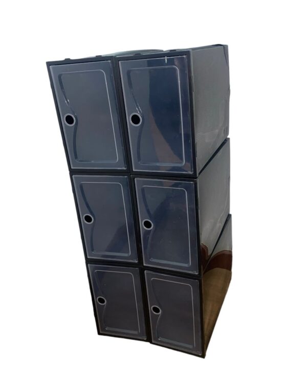 PACK DE 6 CAJAS ORGANIZADORAS DE ZAPATOS NEGRA - Imagen 3