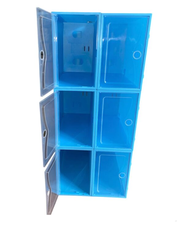 PACK DE 6 CAJAS ORGANIZADORAS DE ZAPATOS AZUL - Imagen 2