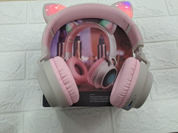 AUDIFONOS CON OREJA DE GATO GRIS - Imagen 2