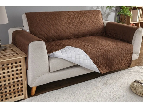 CUBRE  SILLON 2 CUERPOS CAFE - Imagen 2