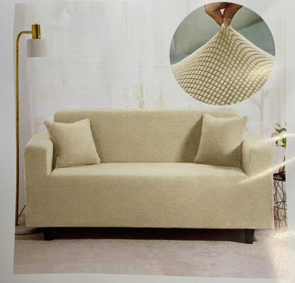 FUNDA CUBRE SILLON ELASTICA 3 CUERPOS COLOR BEIGE - Imagen 2