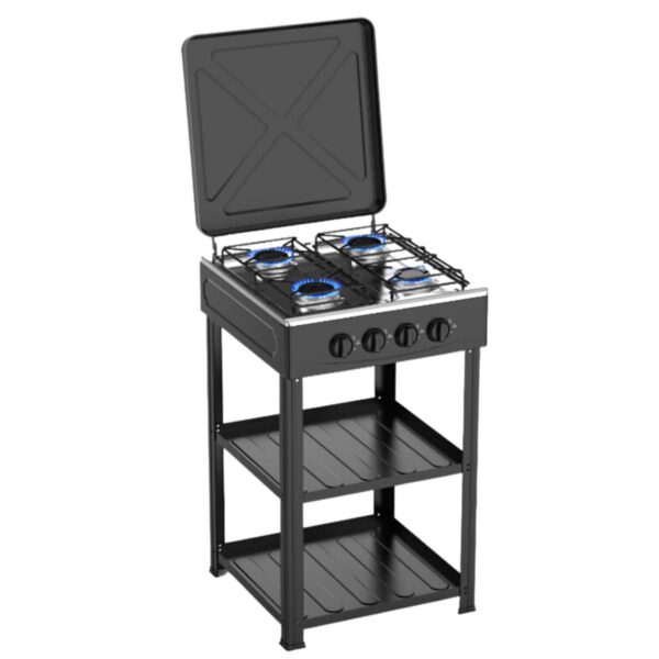 COCINA A GAS 4 HORNILLAS CON ESTANTES
