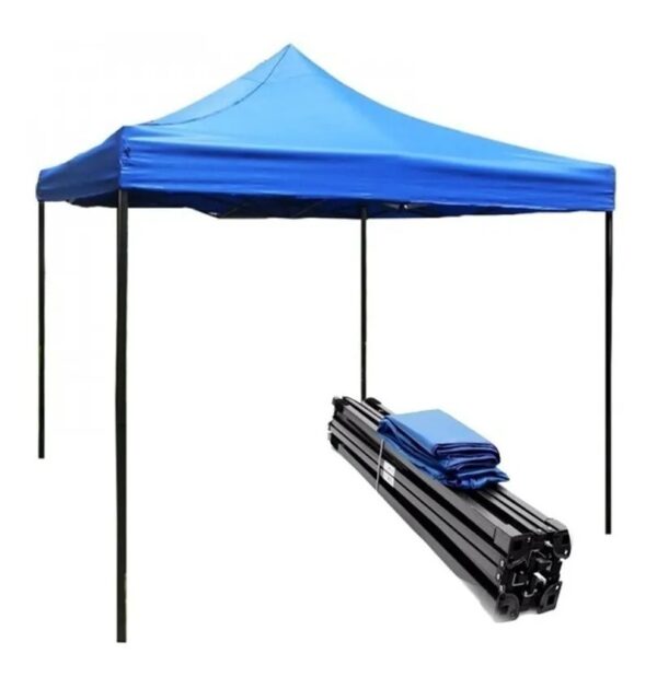 TOLDO PLEGABLE 3X3 CON ESTRUCTURA AZUL