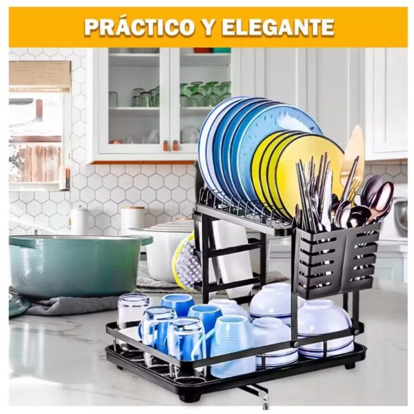 ESCURRIDOR DE ALUMINIO 2 NIVELES MJ 2042 - Imagen 2