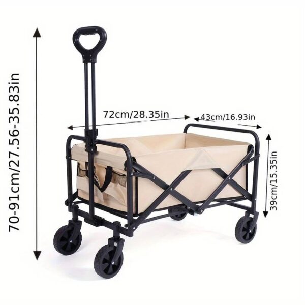 CARRITO MULTIFUNCIONAL PLEGABLE BEIGE PEQUEÑO - Imagen 4