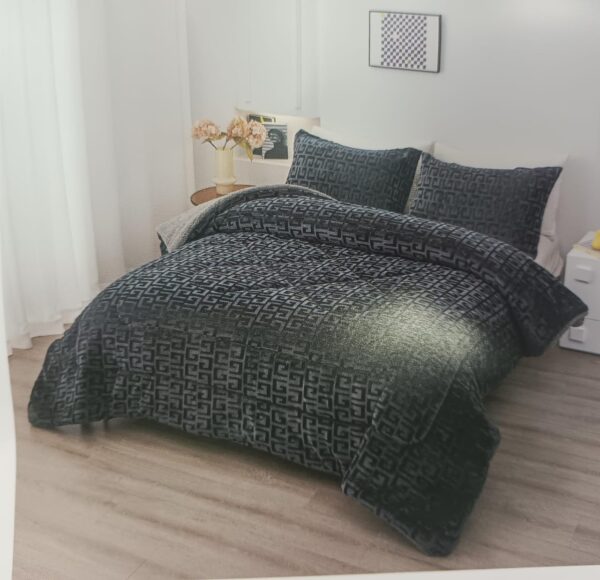 PLUMON CON CHIPORRO 2 PLAZA GRIS PLOMO DE 2.20 X 2.44