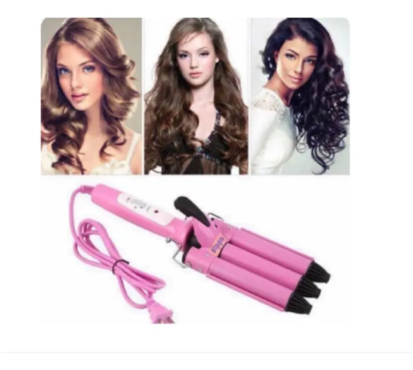 ONDULADOR  DE CABELLO ROSADO PROFESIONAL 3 TUBOS - Imagen 5