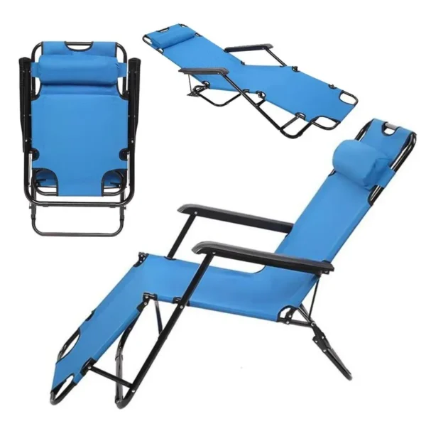 SILLA REPOSERA Plegable AZUL CLARO