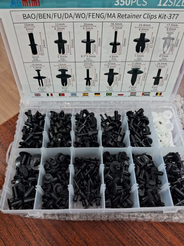 CAJA DE 350 CLIPS Broche Remache Retención - Imagen 2