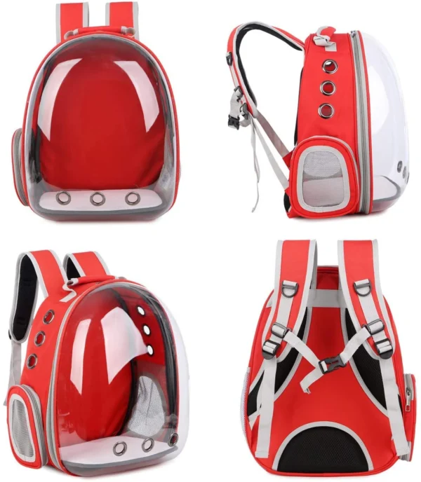 MOCHILA DE MASCOTA MODELO A COLOR ROJO